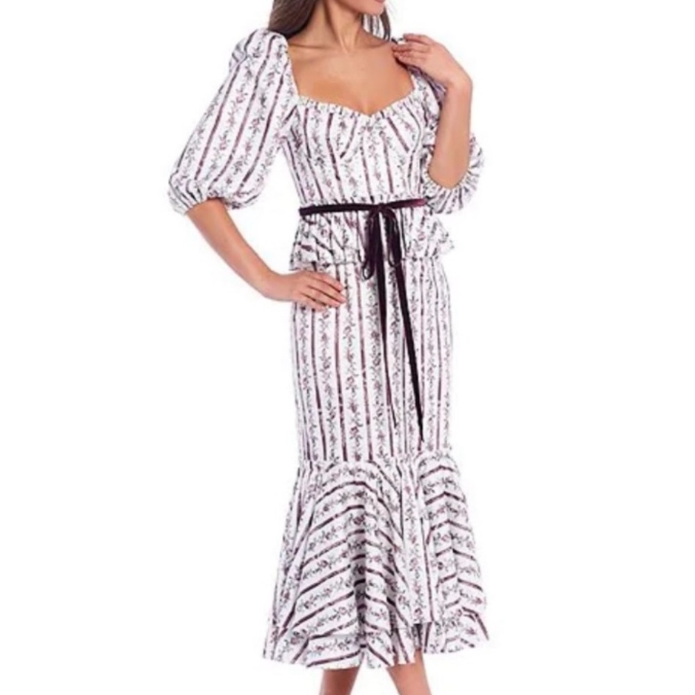 ANTONIO MELANI Floral and Striped Dress